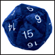 Ultra Pro - Jumbo D20 Novelty Dice Plush - Blue with Silver Numbering