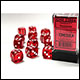 Chessex - Translucent 16mm D6 Dice Block - Red w/white 