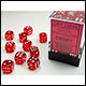 Chessex - Translucent 12mm D6 Dice Block - Red w/white 