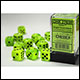 Chessex - Vortex 16mm D6 Dice Block -  Bright Green &  w/Black