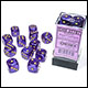 Chessex - Borealis 16mm D6 Dice Block - Luminary Royal Purple & Gold Dice Block 