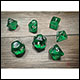 Chessex - Translucent Polyhedral 7 Dice Set - Green & White 