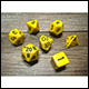 Chessex - Opaque Polyhedral 7 Dice Set - Yellow w/Black