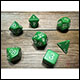 Chessex - Opaque Polyhedral 7 Dice Set - Green w/White