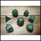 Chessex - Opaque Polyhedral 7 Dice Set - Dusty Green w/Gold