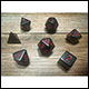 Chessex - Opaque Polyhedral 7 Dice Set - Black w/Red