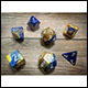 Chessex - Gemini Polyhedral 7 Dice Set - Blue, Gold & w/White