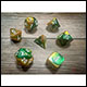 Chessex - Gemini Polyhedral 7 Dice Set - Gold-Green w/White