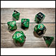 Chessex - Gemini Polyhedral 7 Dice Set - Black-Green w/Gold