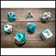 Chessex - Gemini Polyhedral 7 Dice Set - White-Teal w/Black