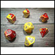 Chessex - Gemini Polyhedral 7 Dice Set - Red-Yellow w/Silver