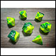 Chessex - Gemini Polyhedral 7 Dice Set - Green-Yellow w/Silver
