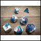 Chessex - Gemini Polyhedral 7 Dice Set - Astral Blue-White w/Red