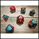 Chessex - Gemini Polyhedral 7 Dice Set - Red-Teal w/Gold