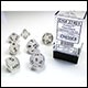Chessex - Frosted Polyhedral 7 Dice Set - Clear w/Black