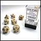 Chessex - Marble Polyhedral 7 Dice Set - Ivory w/Black