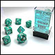 Chessex - Marble Polyhedral 7 Dice Set - Oxi-Copper & White