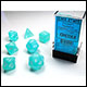 Chessex - Frosted Polyhedral 7 Dice Set - Teal w/White