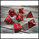 Chessex - Scarab Polyhedral 7 Dice Set - Scarlet w/Gold