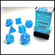 Chessex - Frosted Polyhedral 7 Dice Set - Caribbean Blue w/White