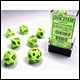 Chessex - Vortex Polyhedral 7 Dice Set - Bright Green w/Black