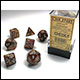 Chessex - Lustrous Polyhedral 7 Dice Set - Gold w/Silver