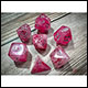 Chessex - Ghostly Polyhedral 7 Dice Set - Glow Pink & Silver