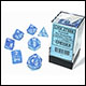 Chessex - Borealis Polyhedral 7 Dice Set - Sky Blue & White 