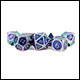 Fanroll - 16mm Metal Polyhedral Dice Set: Rainbow w/ Blue Enamel