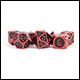 Fanroll - 16mm Metal Polyhedral Dice Set: Red w/ Black Enamel