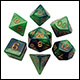 Fanroll - 16mm Acrylic Polyhedral Dice Set: Green/Light Green w/ Gold Numbers