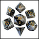 Fanroll - 16mm Acrylic Polyhedral Dice Set: Marble w/ Gold Numbers