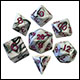 Fanroll - 16mm Acrylic Polyhedral Dice Set: Marble w/ Purple Numbers