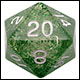Fanroll - 35mm Mega Acrylic D20 - Ethereal Green with White Numbers