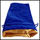 Fanroll - Large Velvet Dice Bag - Blue w/ Gold Satin