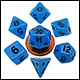 Fanroll - 10mm Mini Polyhedral Dice set - Glow Blue