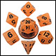 Fanroll - 10mm Mini Polyhedral Dice set - Glow Orange