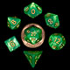 Fanroll - 10mm Mini Polyhedral Dice set - Green/Light Green w/ Gold Numbers