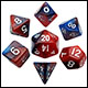 Fanroll - 10mm Mini Polyhedral Dice set - Red/Blue w/ White Numbers