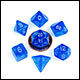 Fanroll - 10mm Mini Polyhedral Dice set - Stardust Blue w/ Silver Numbers