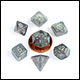 Fanroll - 10mm Mini Polyhedral Dice set - Stardust Grey w/ Silver Numbers