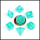 Fanroll - 10mm Mini Polyhedral Dice set - Stardust Turquoise